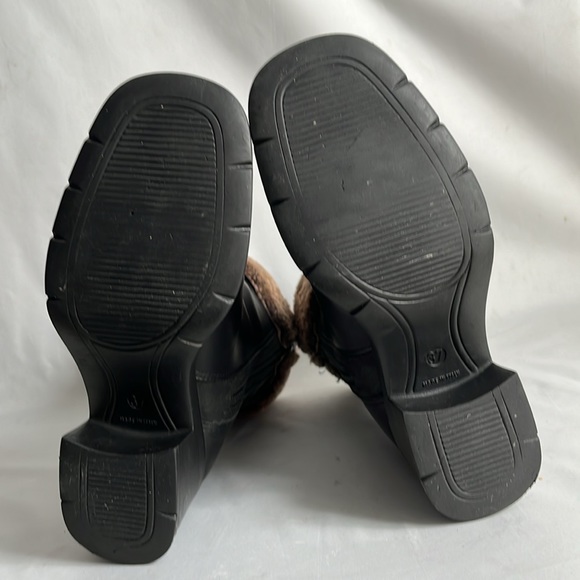 Anfibio size 7 heel leather boots - Italian made biker full grain pebble Sherpa - Picture 13 of 13